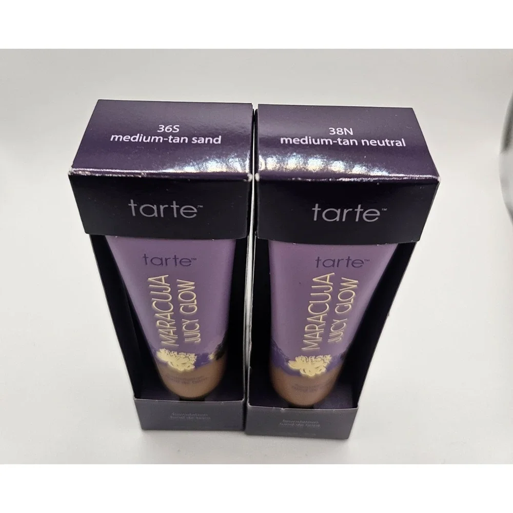 TARTE Maracuja Juicy Glow Foundation 36S & 38N Medium Tan Sand & Neutral